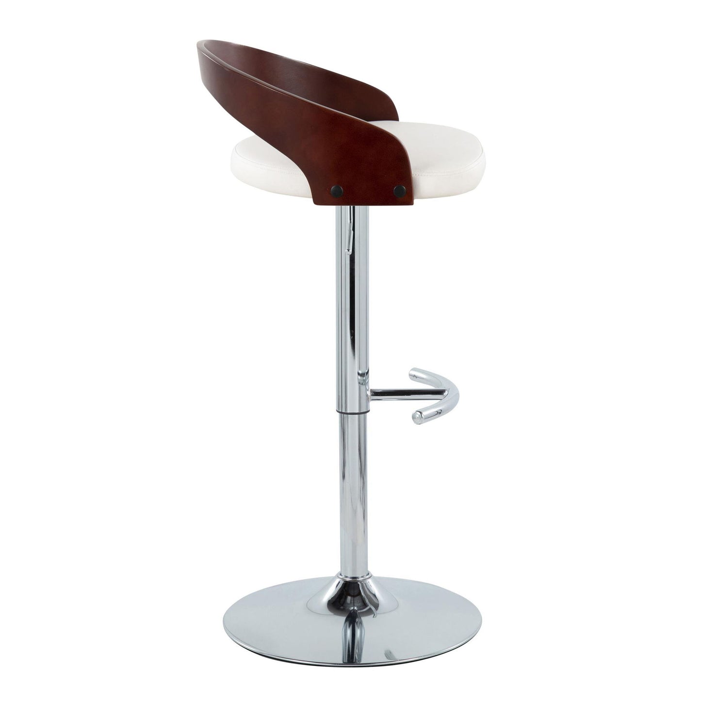 Grotto - Contemporary Adjustable Barstool & Swivel With Rounded T Footrest (Set of 2) Lumi Source