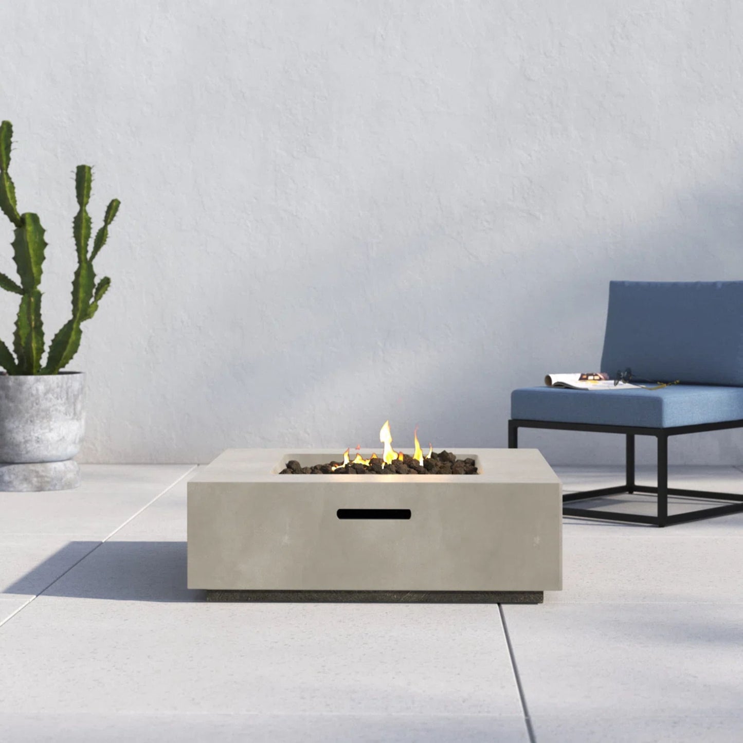 Streamlined Aesthetic Outdoor Fire Pit Table LSI Patio Furniture