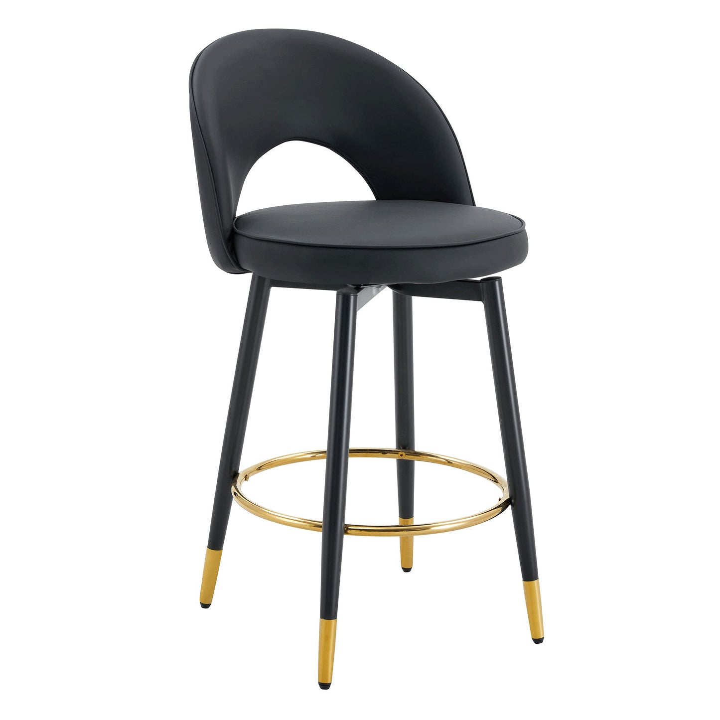 Modern Upholstered 360° Rotatable Bar Chair With Metal Legs For Dining Room (Set of 2) Home Essentials