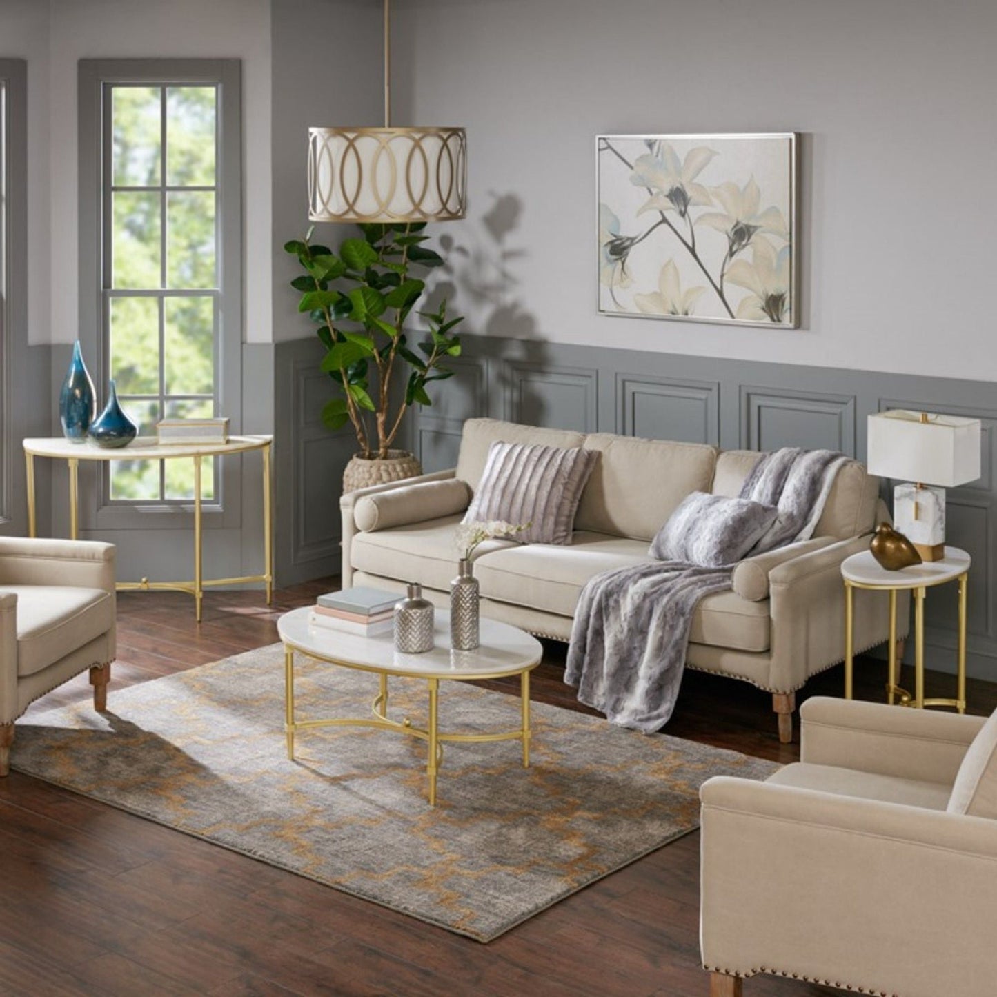 Bordeaux - Coffee Table - White / Gold JLA