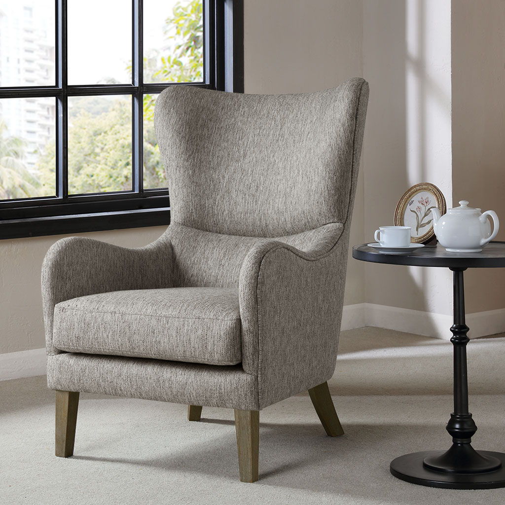 Arianna - Swoop Wing Chair - Gray Madison Park