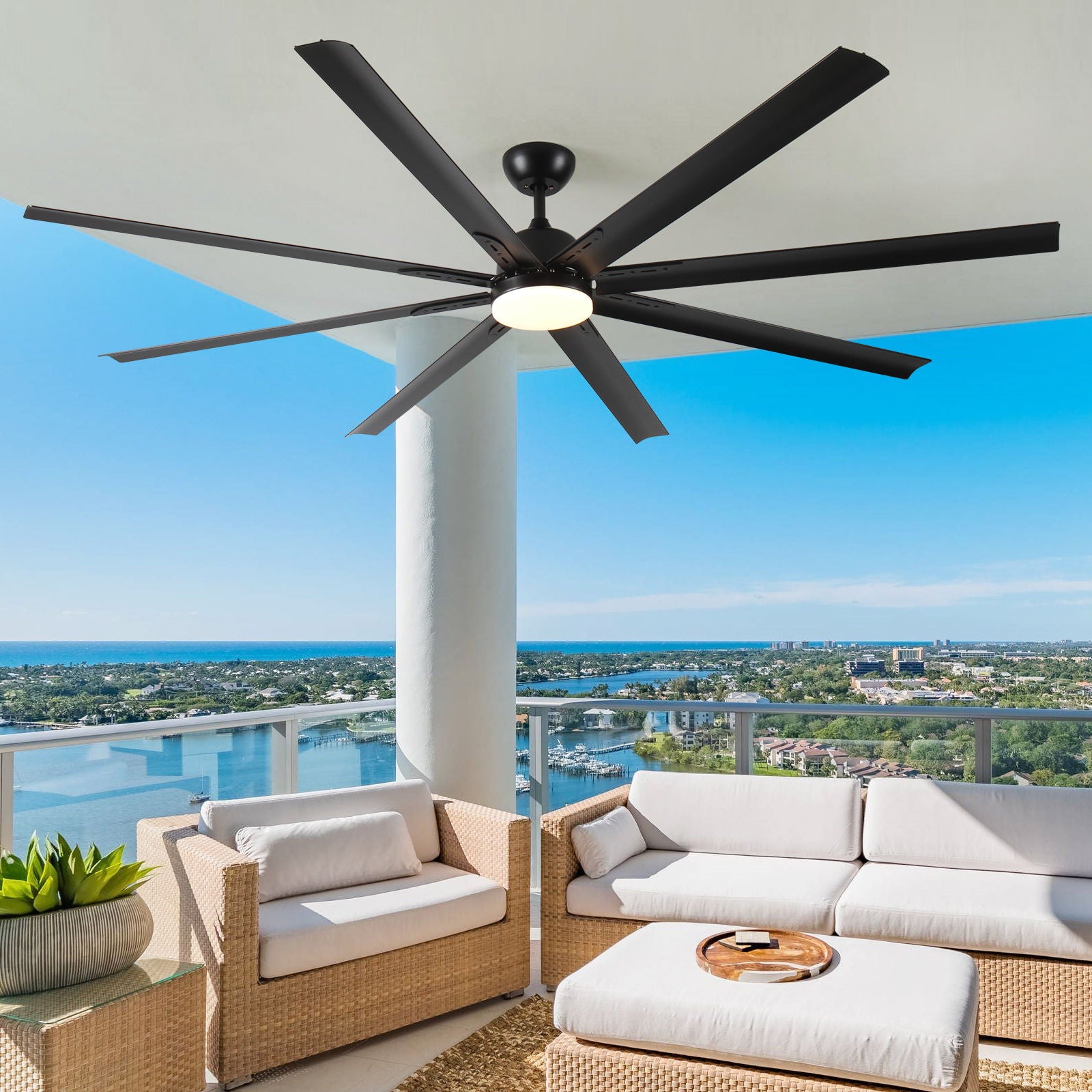 Super Large Black Ceiling Fan With Remote Control - Black Daily Nest