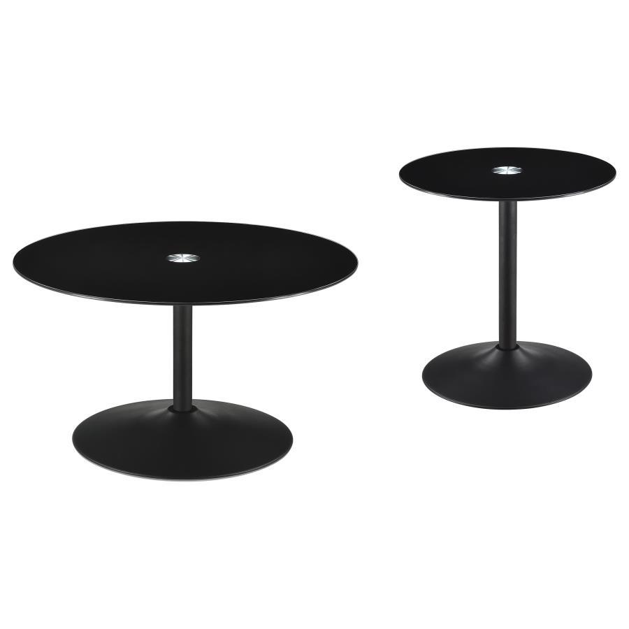 Ganso - Round Glass Top Coffee And End Table Set Coaster Fine Furniture