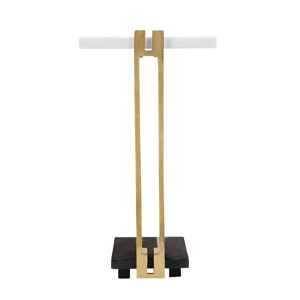 Crystal Side Table With Metal Frame, Artistic Accent Table For Living Room Home Essentials