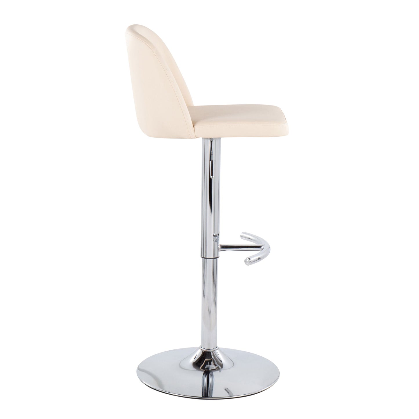 Toriano - Contemporary Adjustable Barstool With Swivel & Rounded T Footrest (Set of 2) Lumi Source