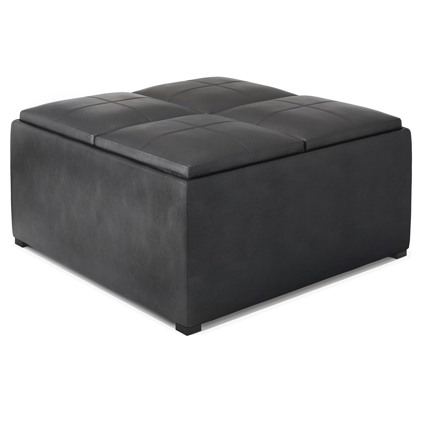 Avalon - Upholstered Square Coffee Table Storage Ottoman Simpli-Home