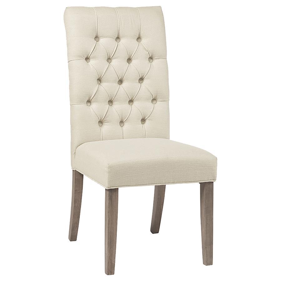 Douglas - Upholstered Dining Side Chair (Set of 2) - Oatmeal CoasterEssence