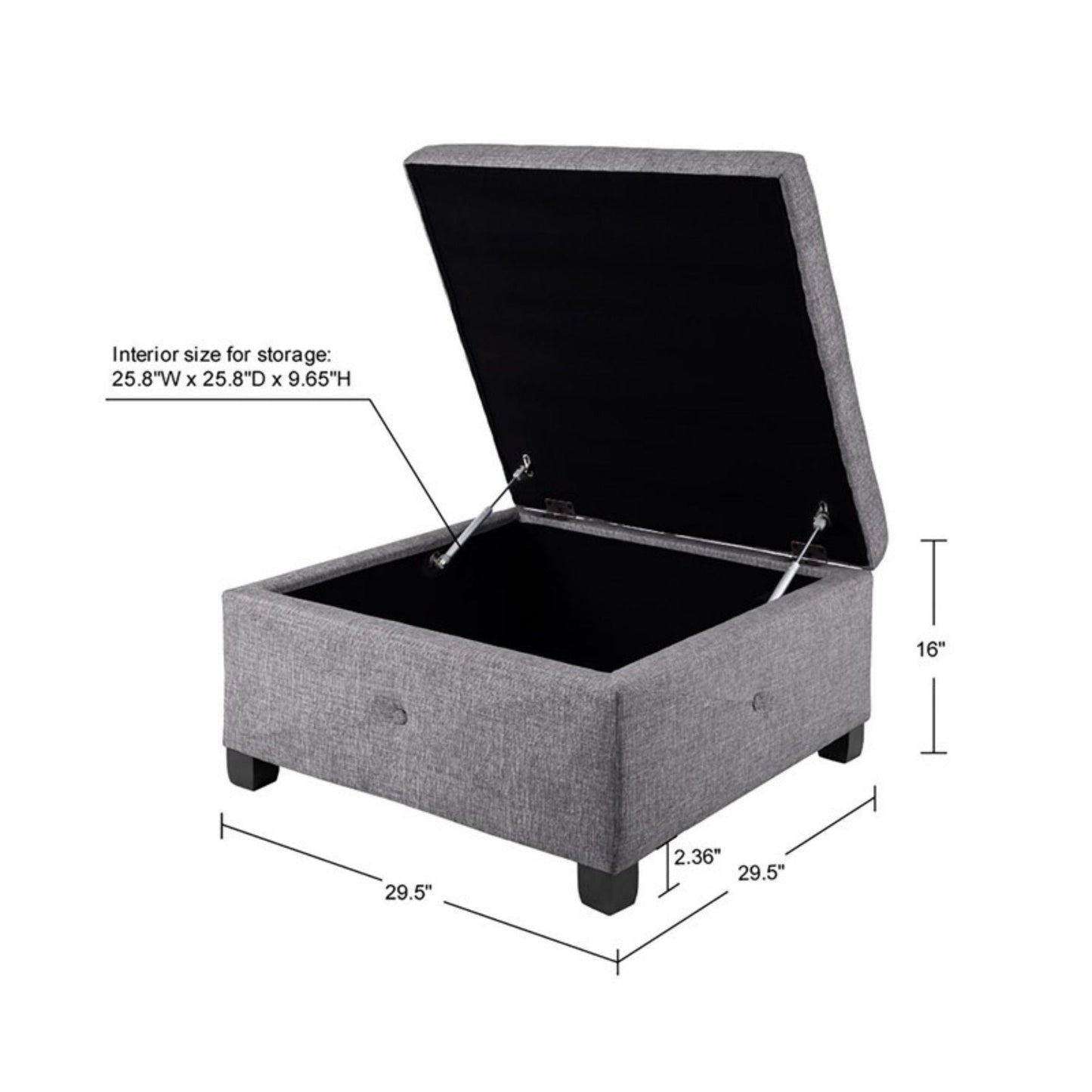Aspen - Ottoman Soft Close Storage JLA