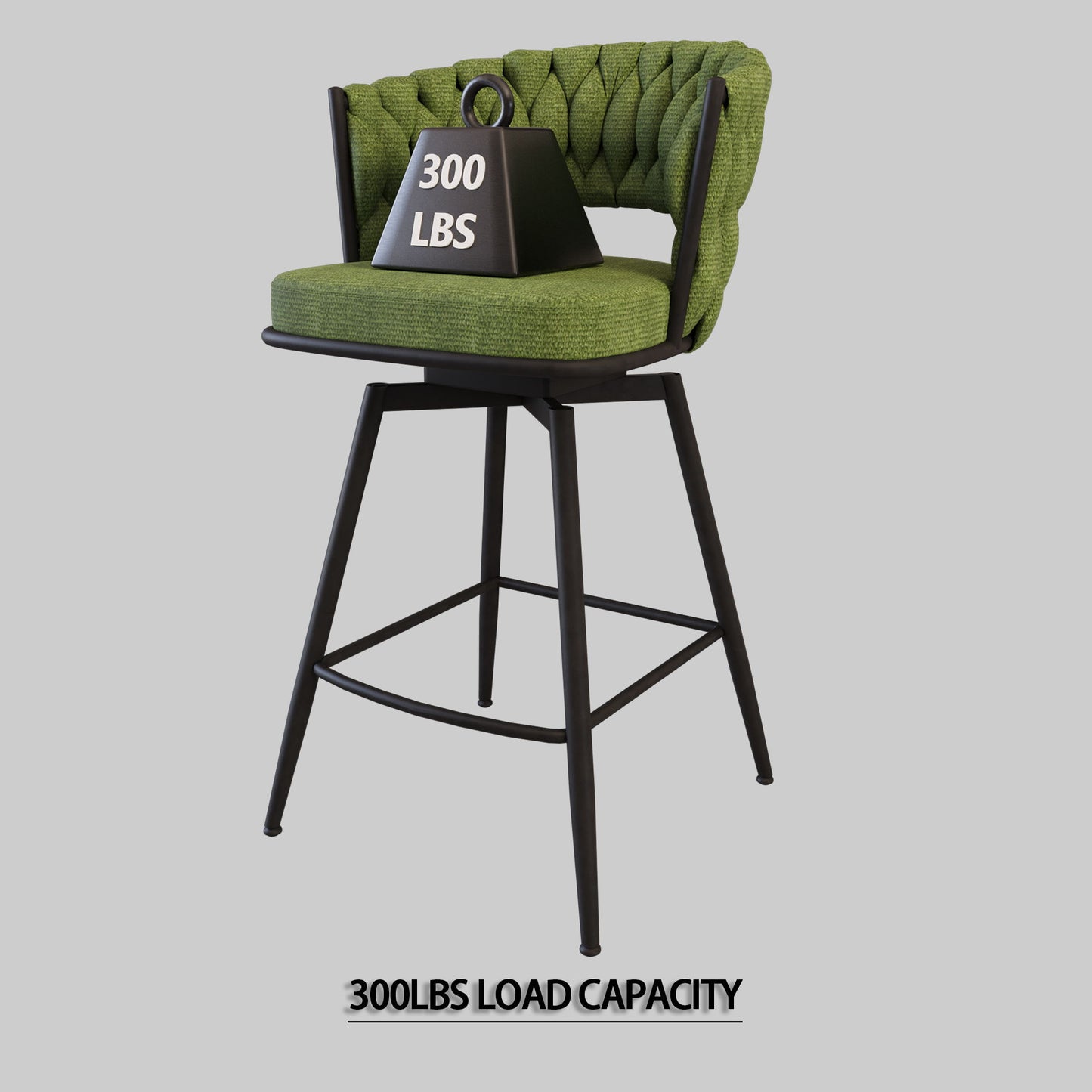 Bar Stool 360 Swivel With Back Footrest Home Essentials