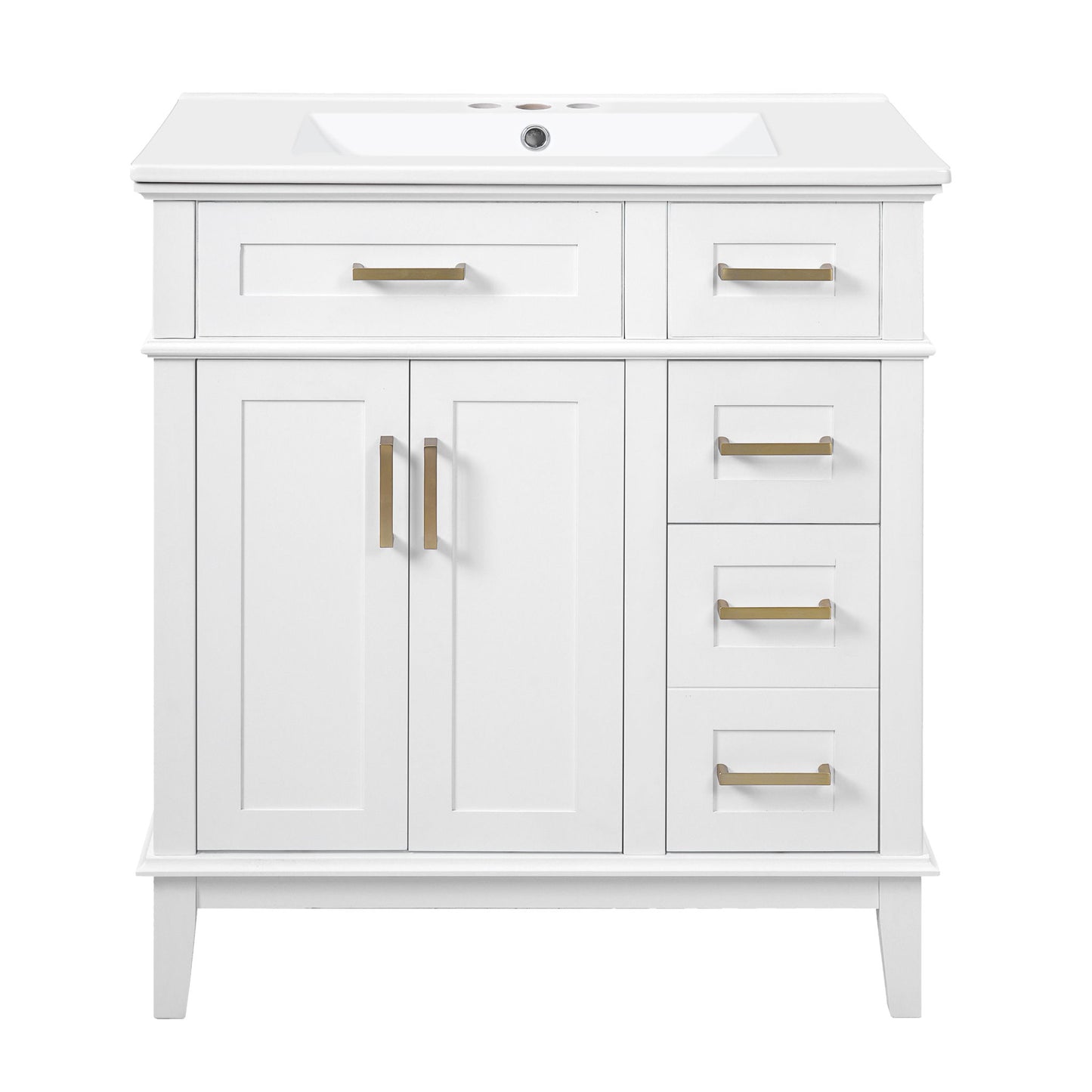 Modern Bathroom Vanity With Ceramic Sink, Soft Close Storage Cabinet Hearth and Haven