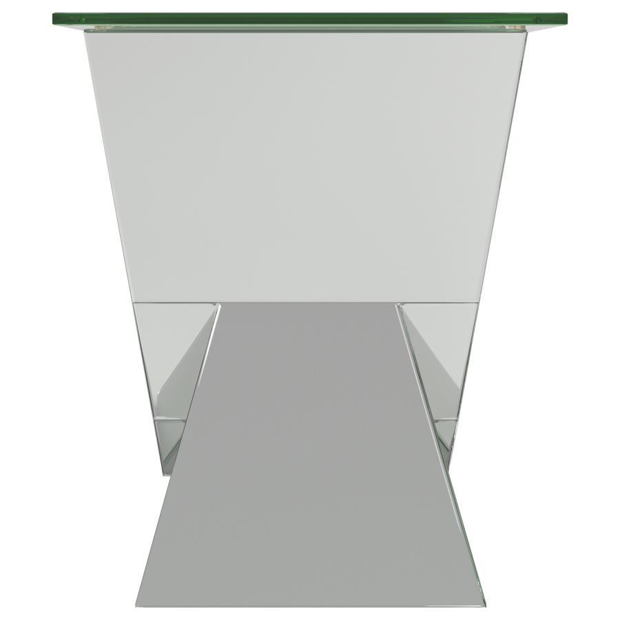 Taffeta - Glass Top Mirrored Acrylic Table CoasterElevations