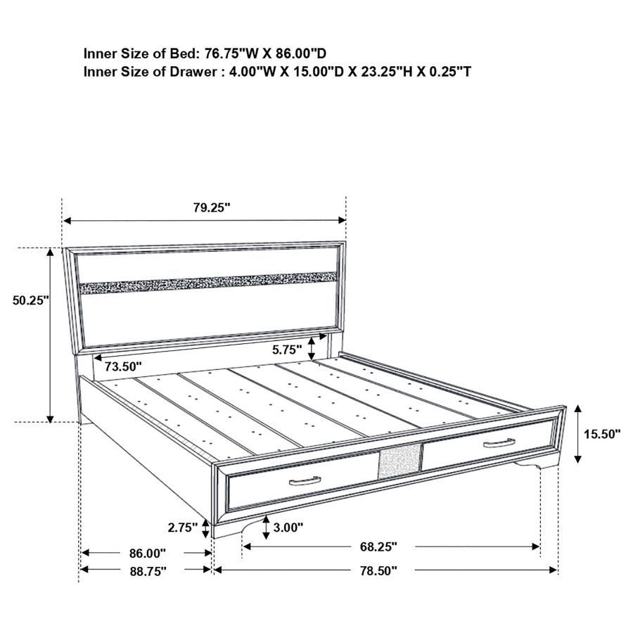 Miranda - Storage Wood Panel Bed CoasterEveryday