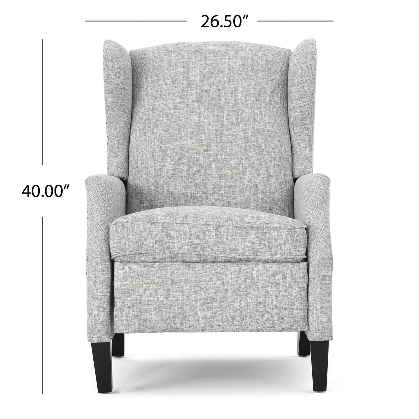 Westeros Wing Back Fabric Upholstered Recliner Noble House