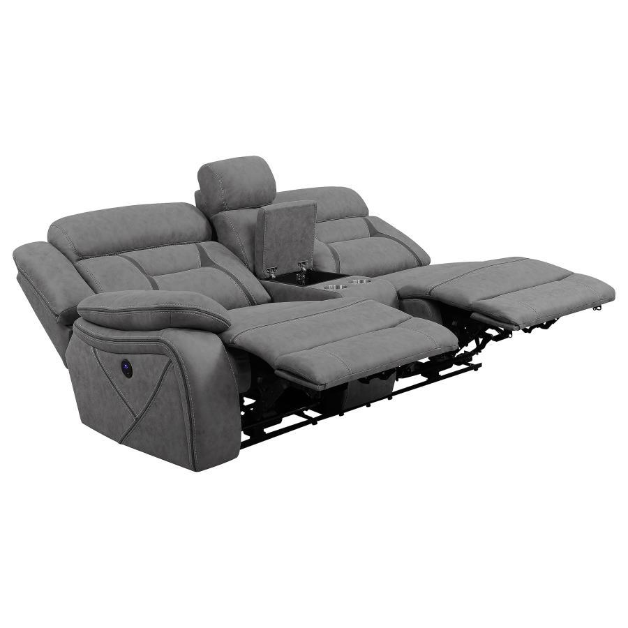 Higgins - Upholstered LAF Power Loveseat - Gray CoasterEssence