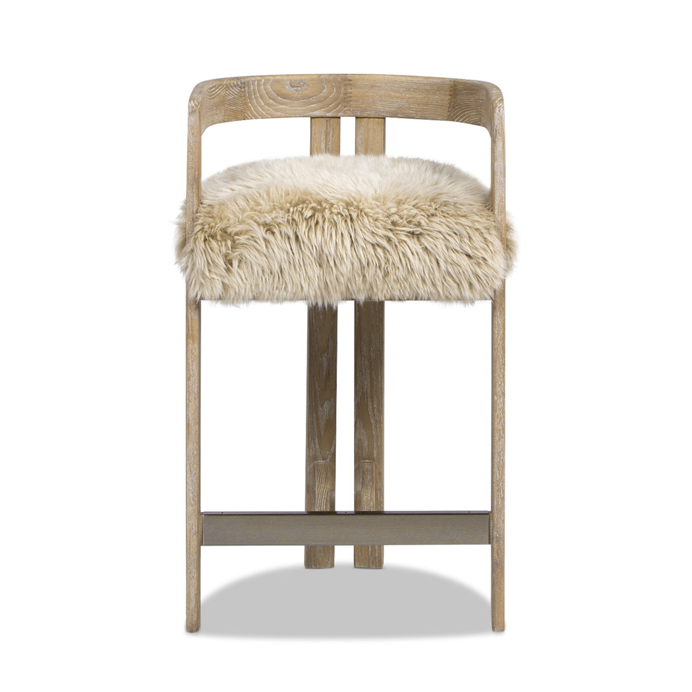 Millwick - Low Back Genuine Fur Counter Stool - Natural Blonde Jennifer Taylor Home