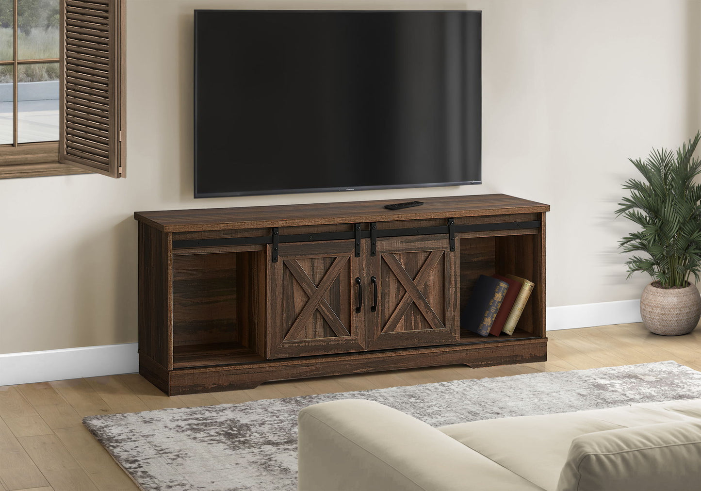 TV Stand, Console Media Entertainment Center, Storage Cabinet, Transitional 8th Street