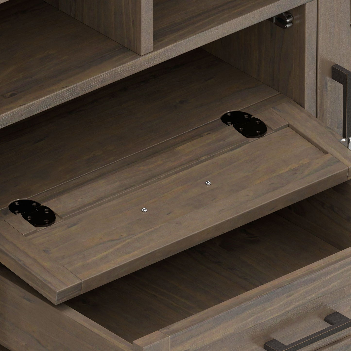 Ela - TV Media Stand - Smoky Brown Simpli-Home