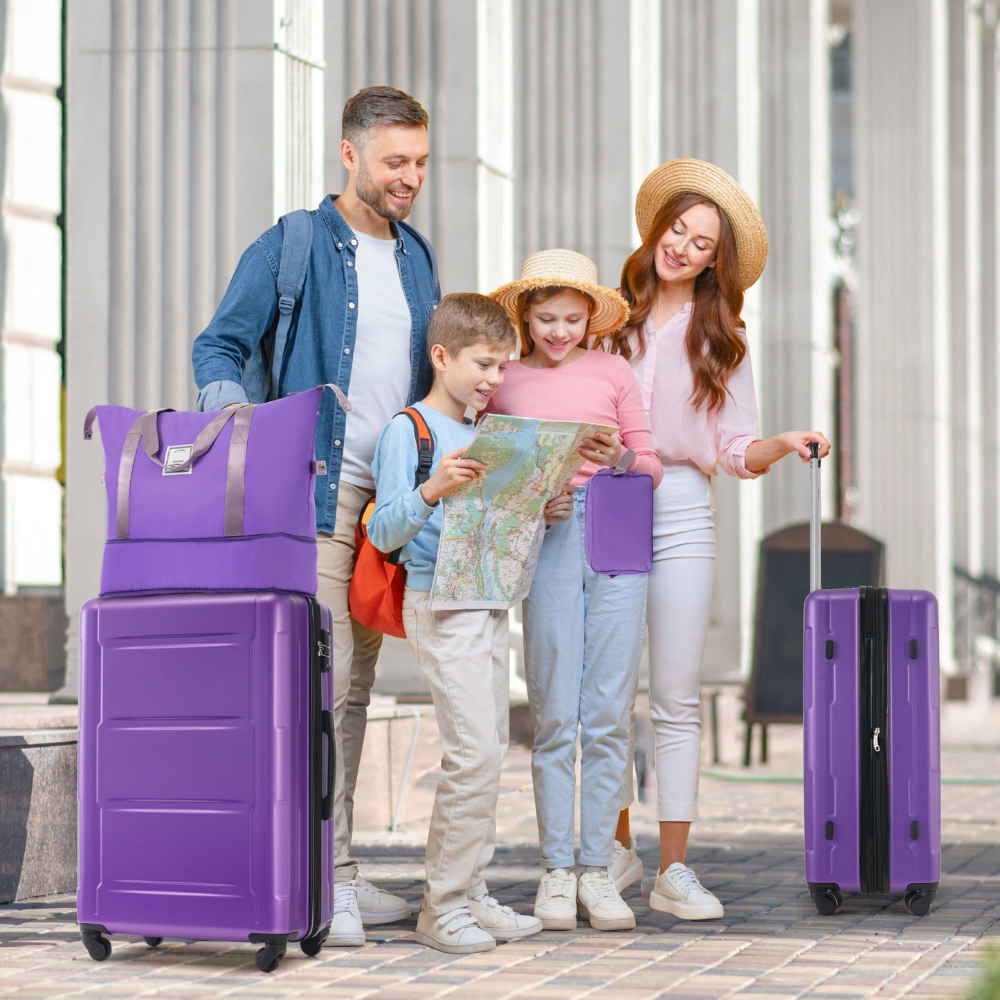 2 Piece Luggage Set With Bags Expanable Spinner Wheels ABS Lightweight Suitcase With Tsa Lock 20" / 24" Daily Nest