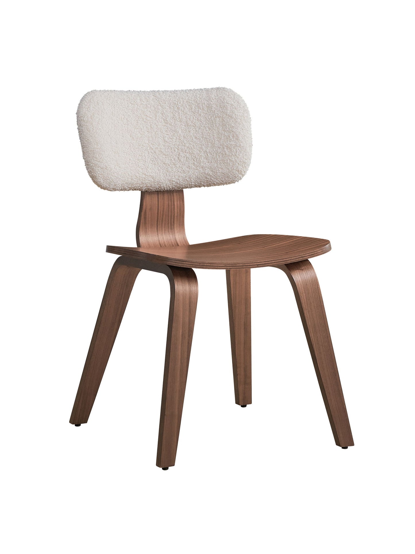 Casson - Boucle 7 Walnut Side Chair (Set of 2) - White / Walnut Acme