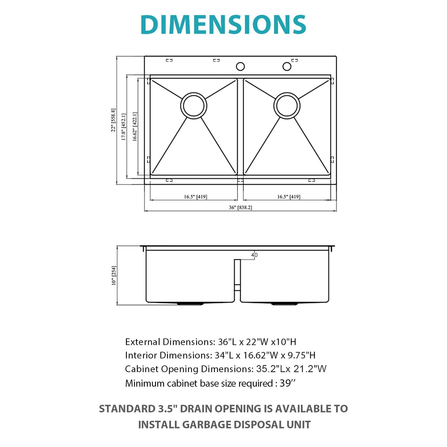 Topmount, Drop In Double Bowl Kitchen Sink Daily Nest