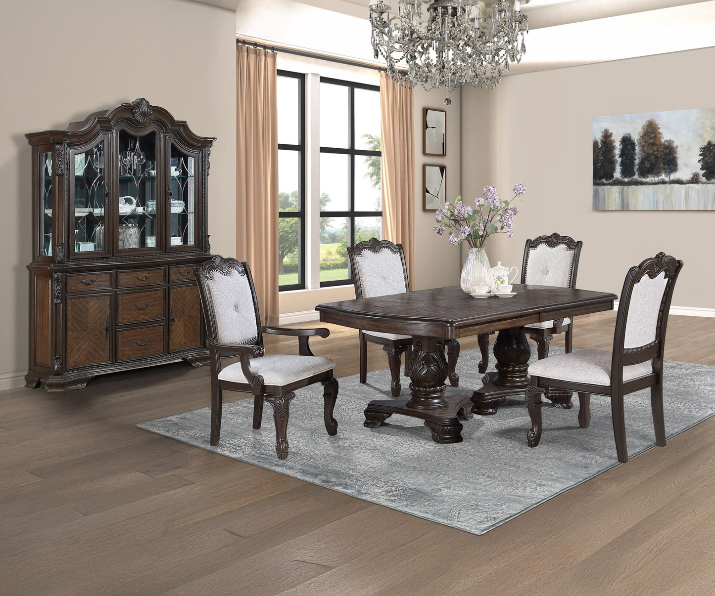 Kiera - Dining Table - Cherry Brown Crown Mark