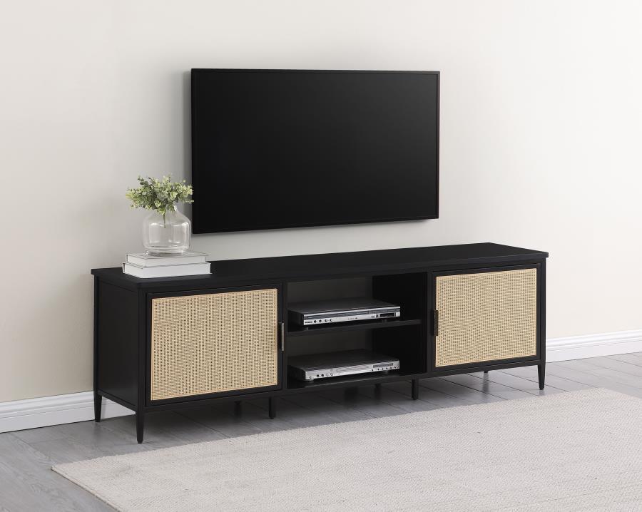 Amherst - 70" 2-Door Metal TV Stand Media Console - Black Coaster Fine Furniture