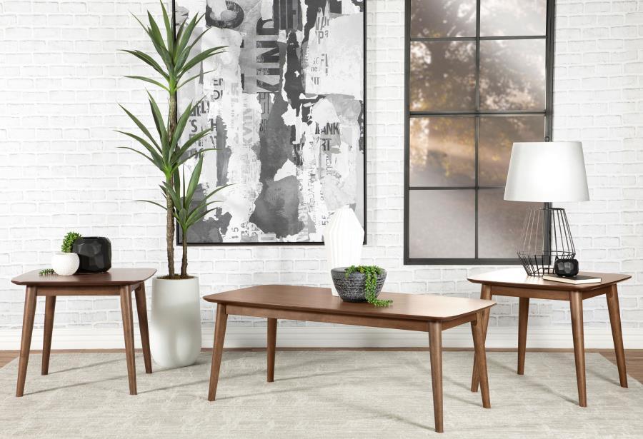 Radley - 3 Piece Rectangular Coffee Table Set - Natural Walnut CoasterEssence