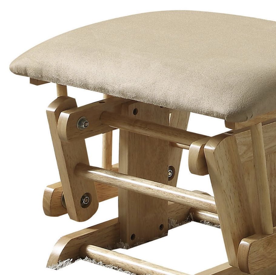 Rehan - Microfiber Glider Chair With Ottoman - Taupe Acme