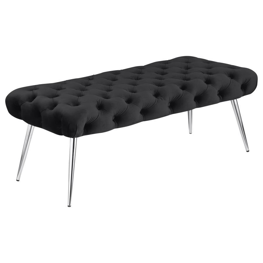 Ella - Upholstered Tufted Bench Metal Legs Coaster Fine Furniture