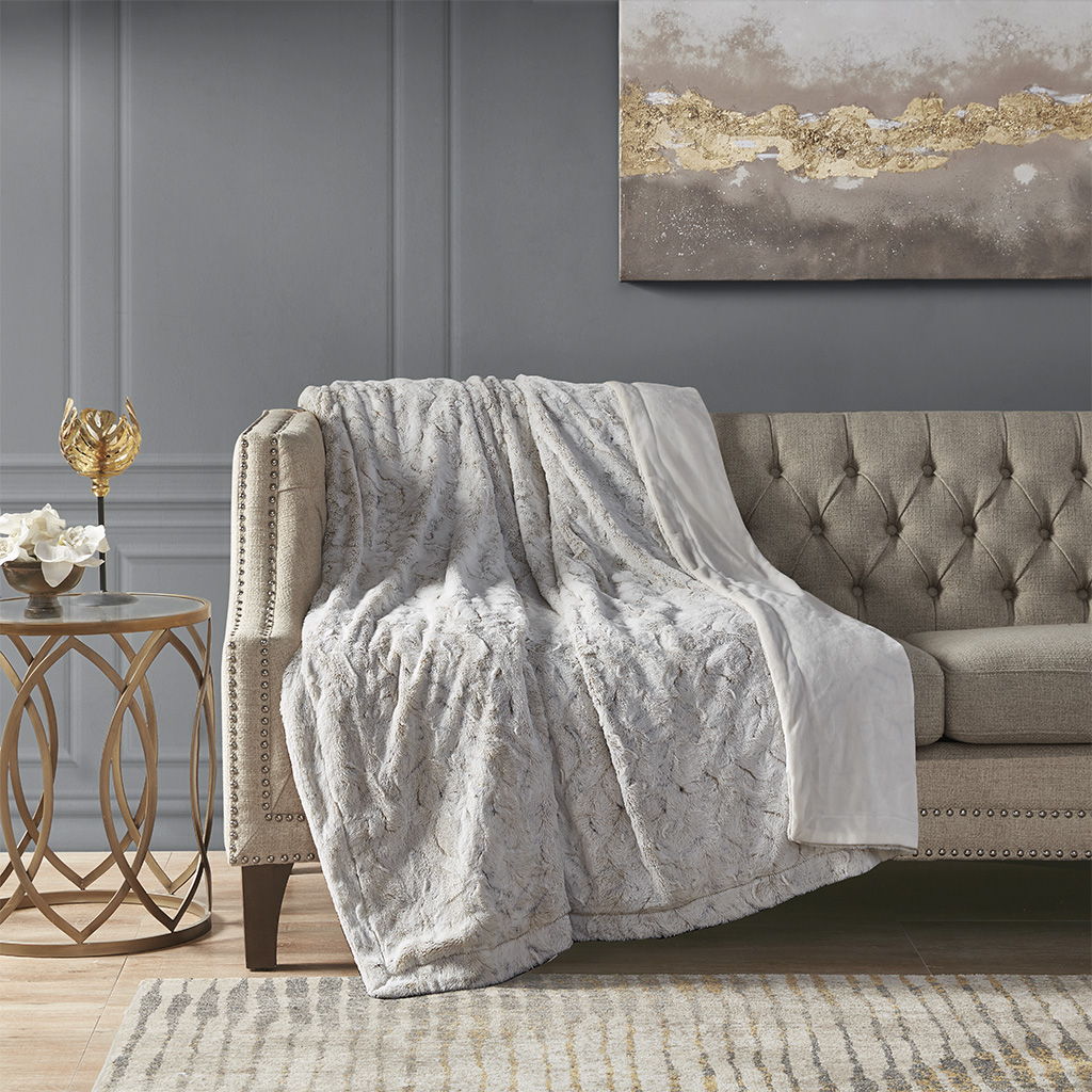 Zuri - Oversized Throw - Snow Leopard Madison Park
