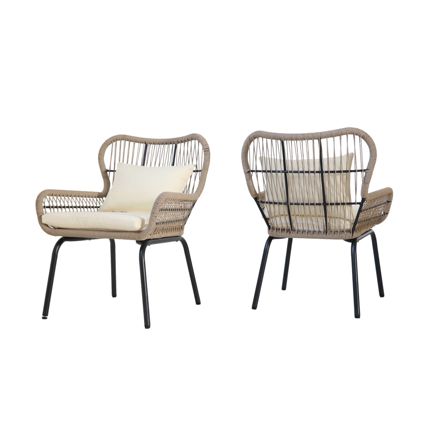 Southport - Club Chair With Woven Rope And Cushions Noble House