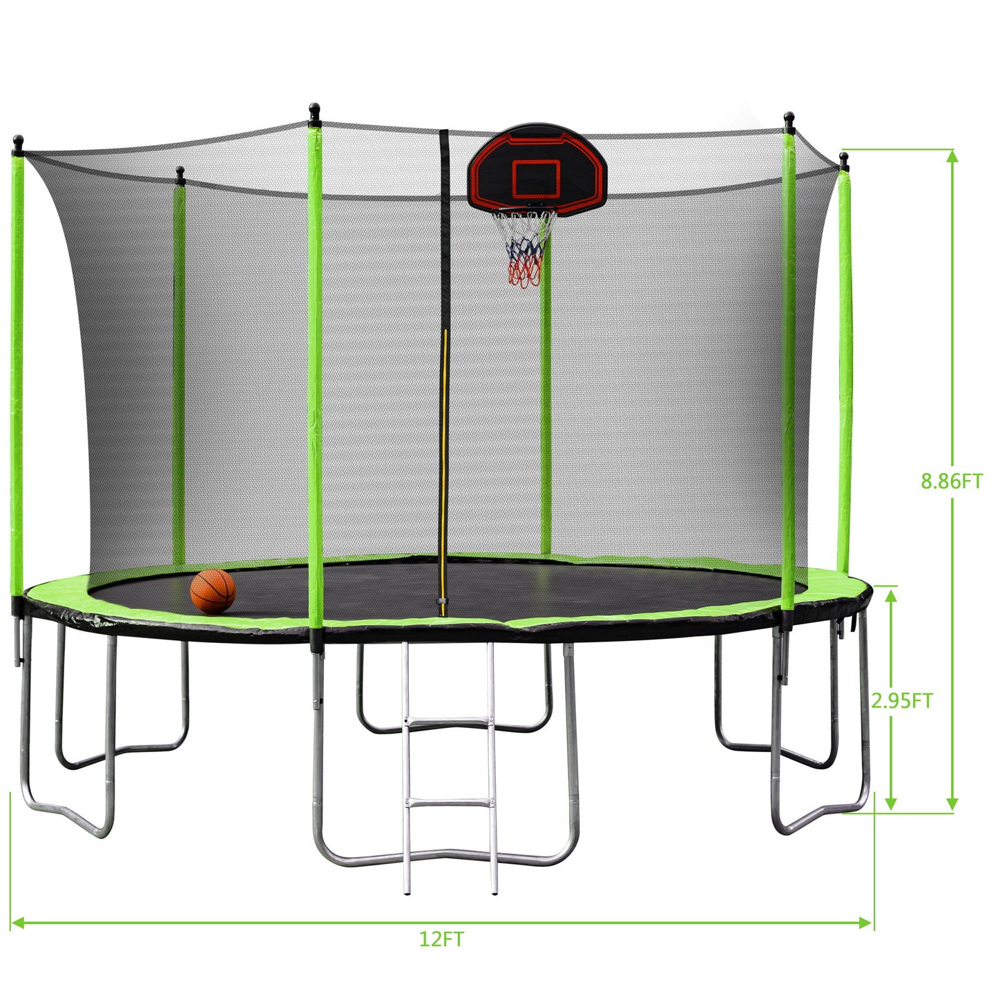 12Ft Trampoline 2023 - Green Daily Nest