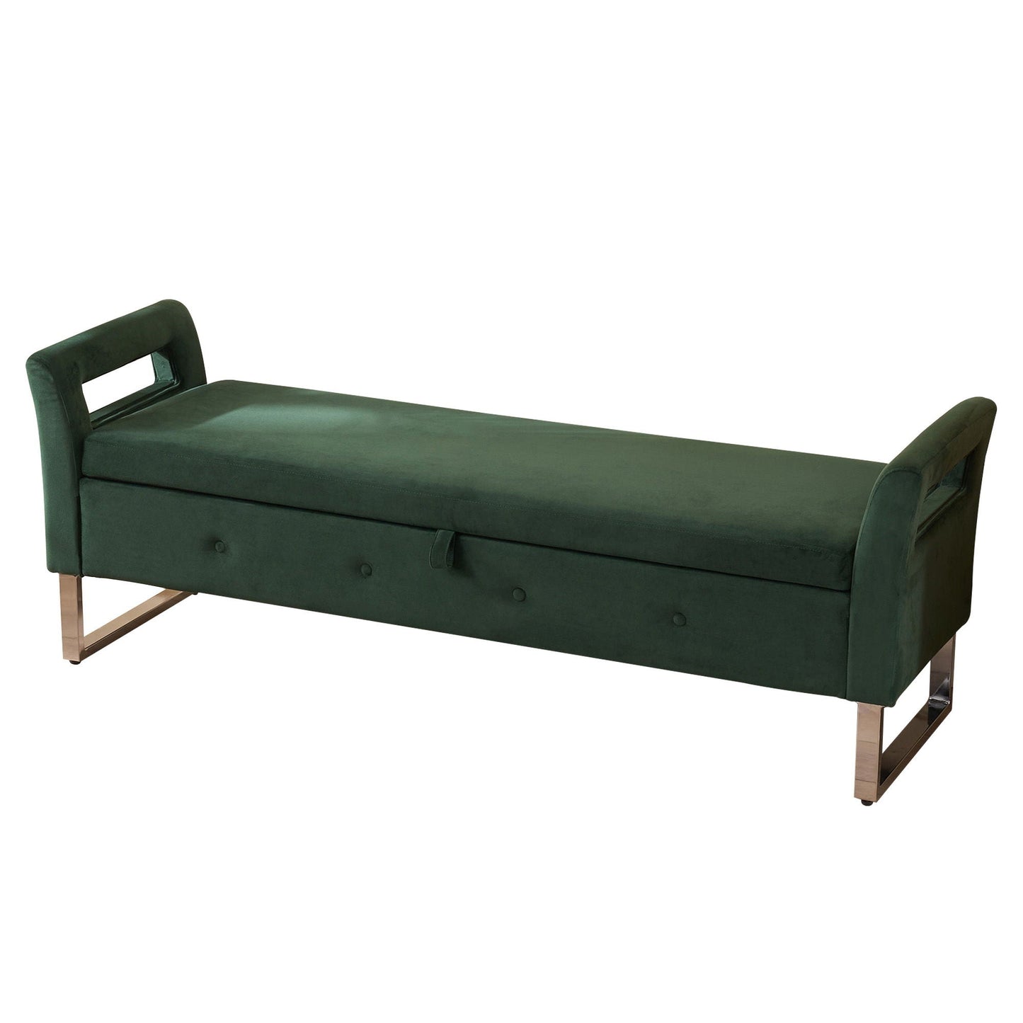 Wide Storage Soft Ottoman Bench With Armrests Home Essentials