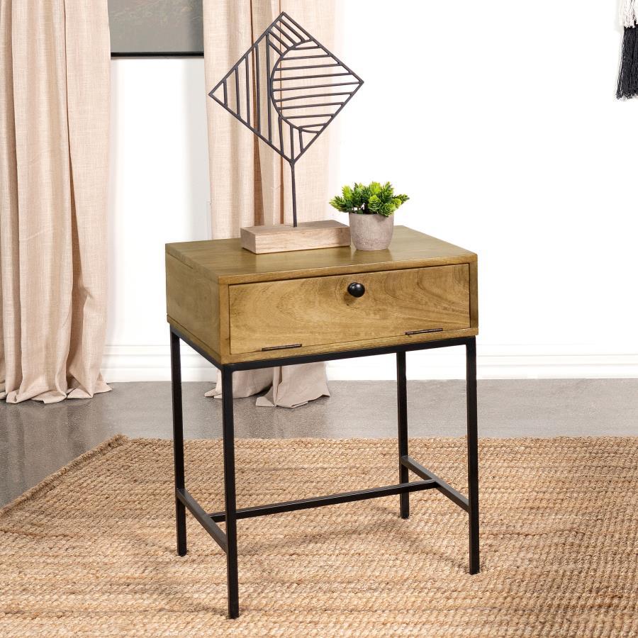 Stephie - Rectangular Side End Table With Storage - Honey Brown Coaster Fine Furniture