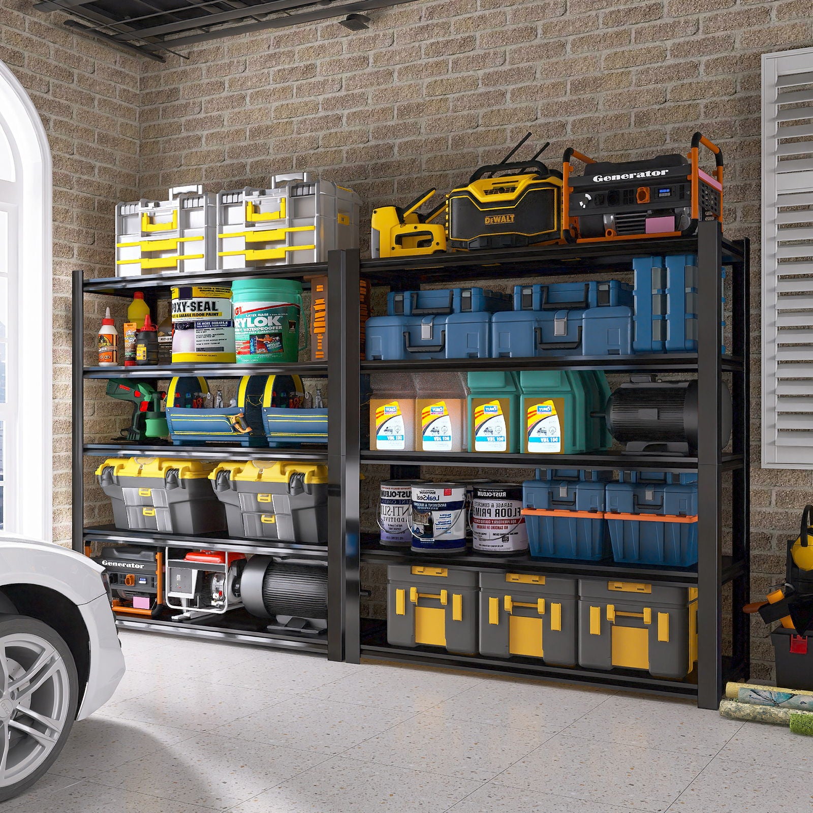 Tall Metal Shelves With Removable Dividers Are High Capacity And Load Bearing For Garages, Kitchens And Offices Daily Nest