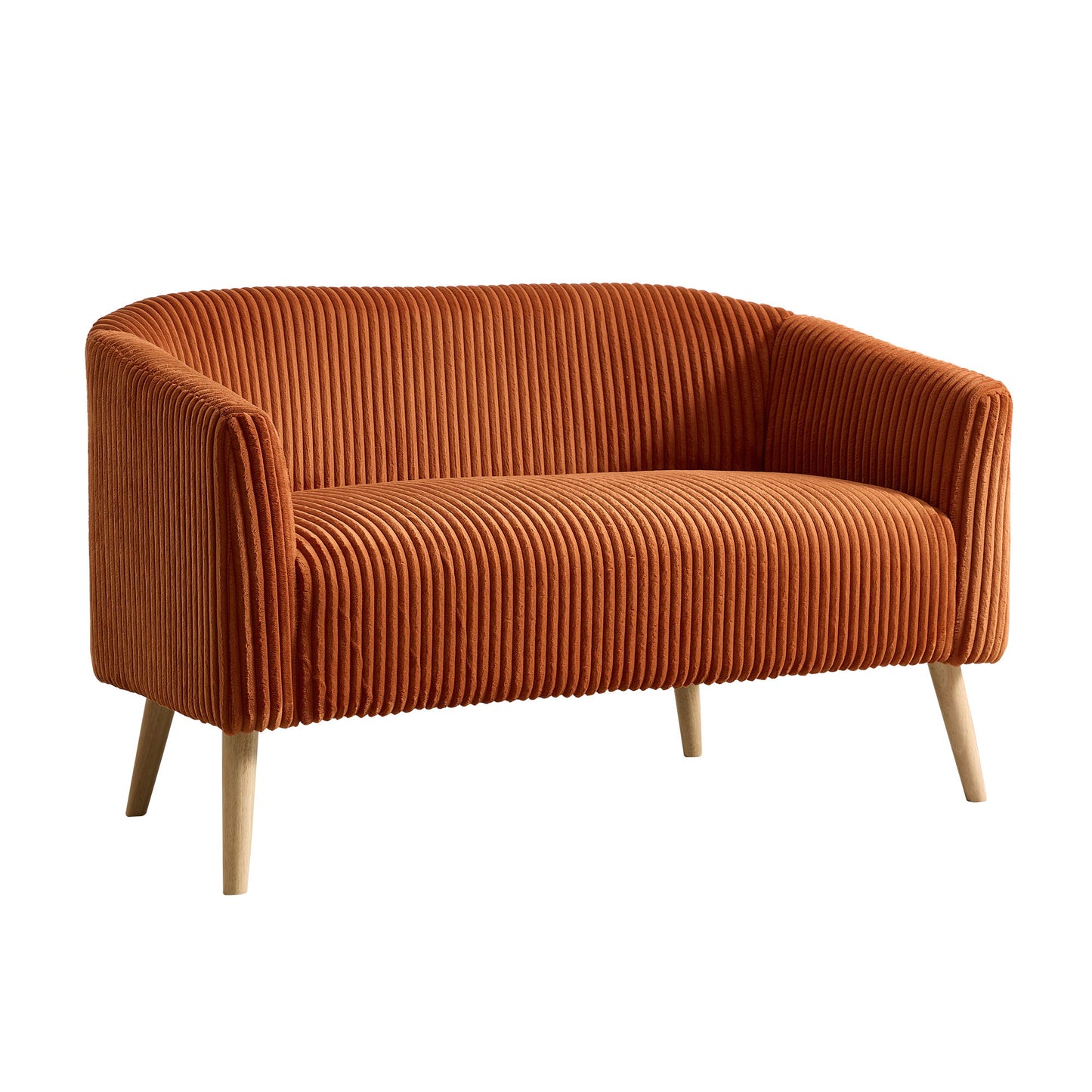 Modern Loveseat Couch Sofa With Corduroy Upholstery, 2 Seat
