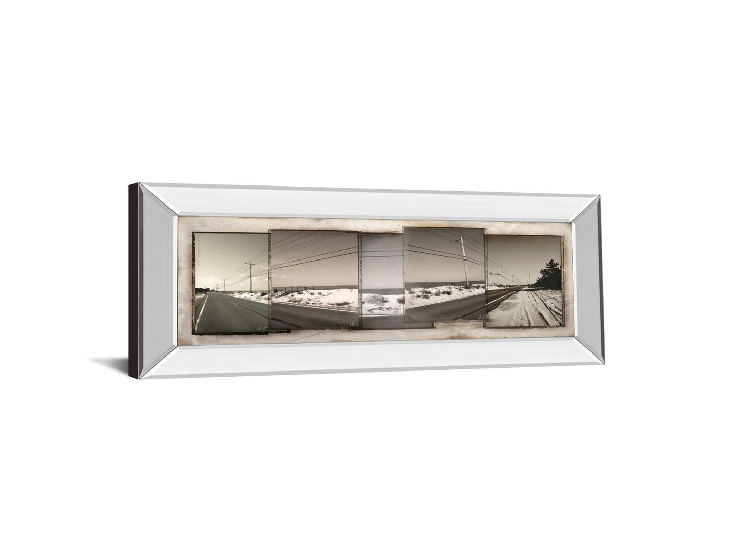 The Old Coast Road By Noah Bay - Mirror Framed Print Wall Art - Dark Gray Classy Art