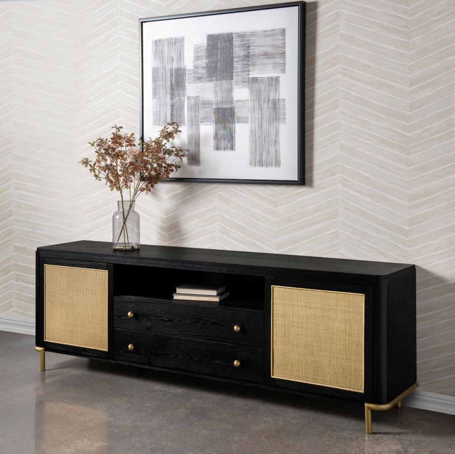 Arini - Rattan Cane 2-Door TV Stand Media Console Coaster Fine Furniture