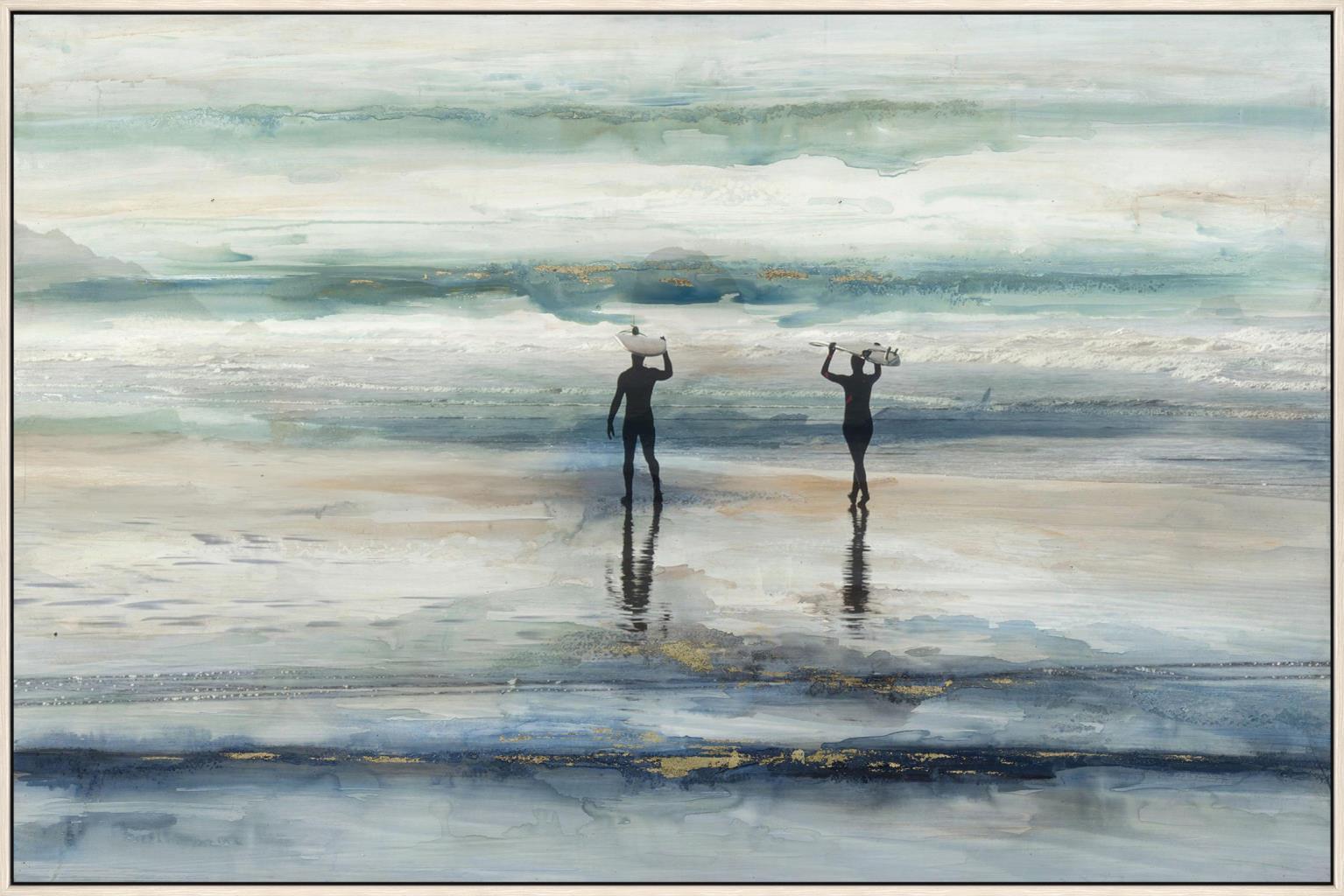 Surfer Stroll - 32" x 48" Framed Wall Art Classy Art