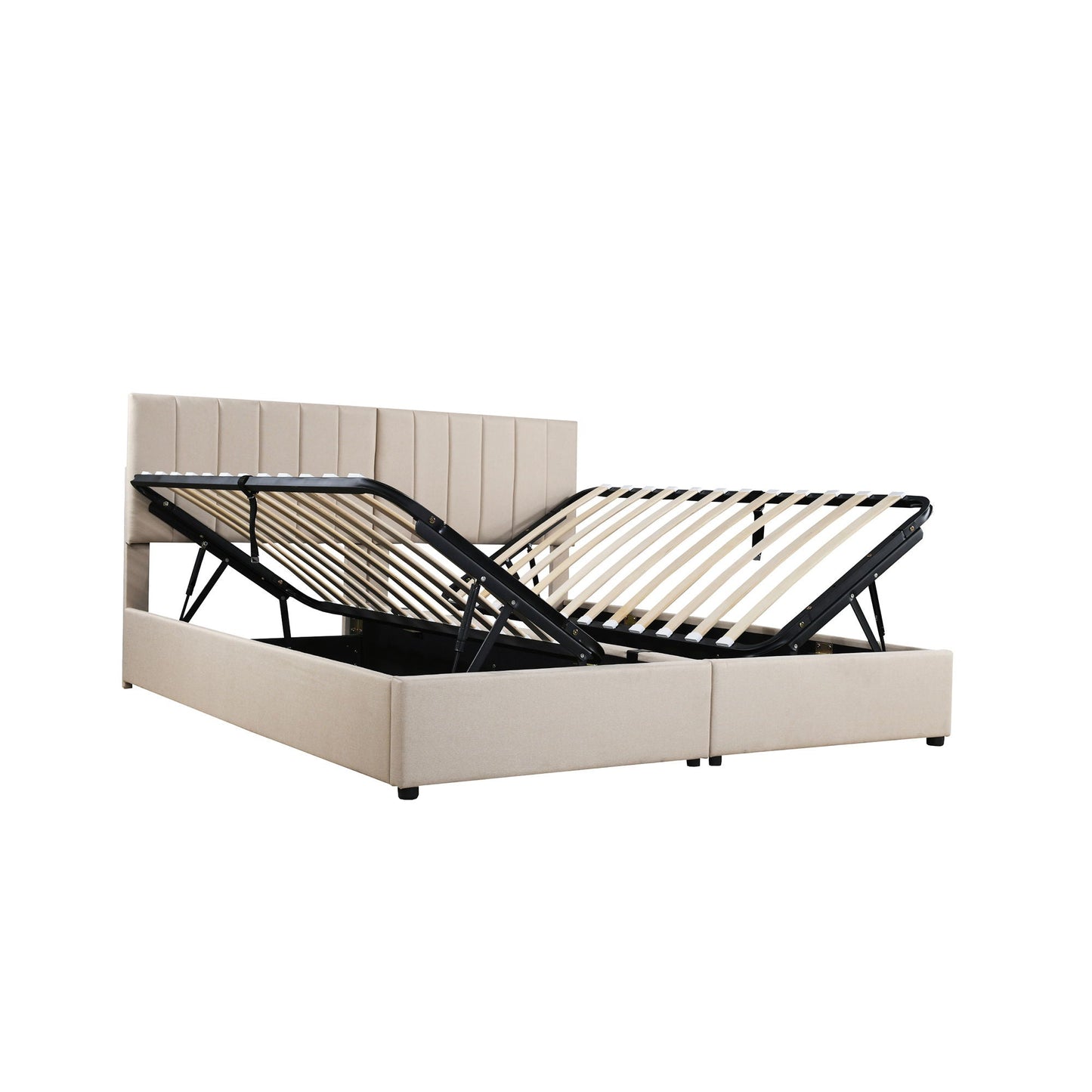 Upholstered Platform Bed With A Hydraulic Storage System Halcyon Home