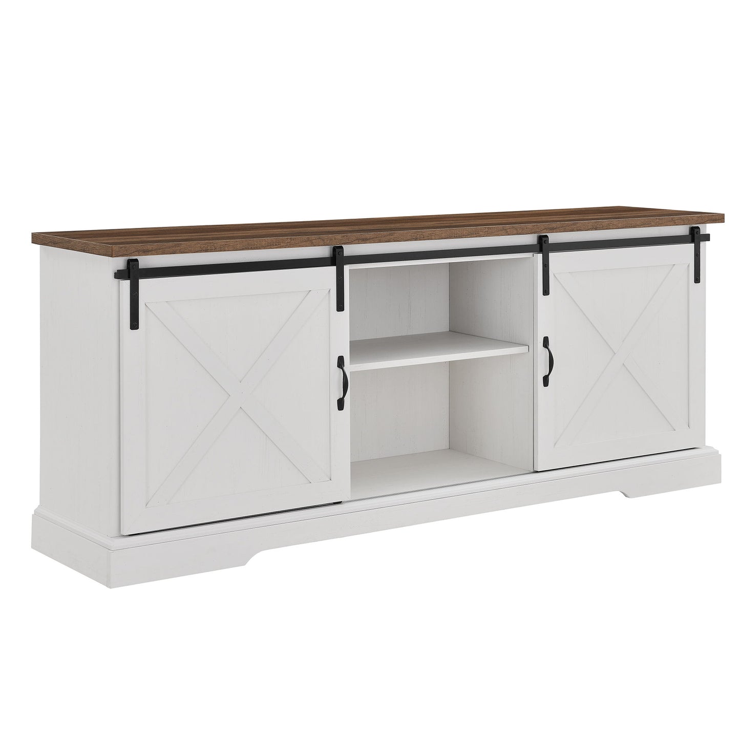 Farmhouse Sliding X Barn Door TV Stand Walker Edison