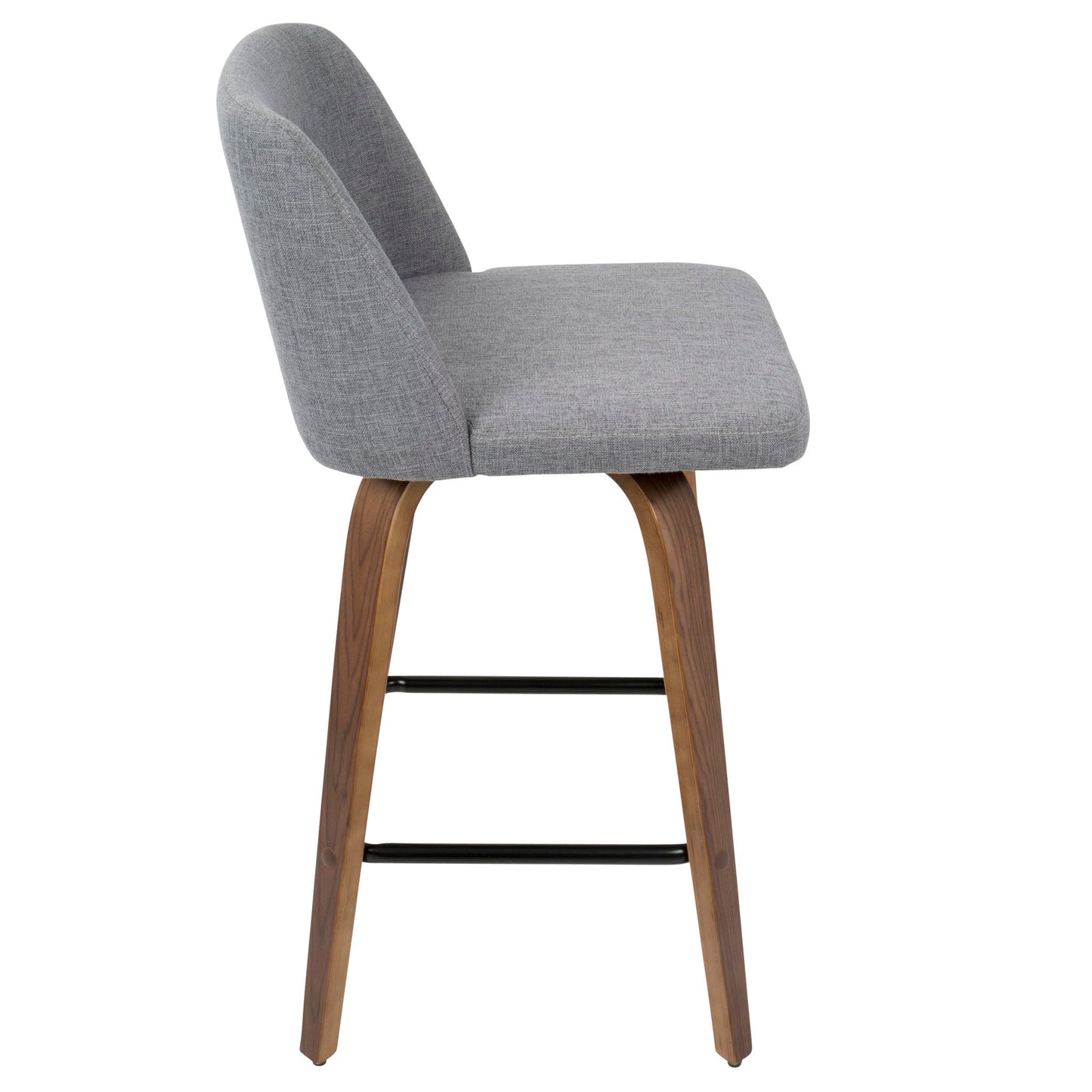 Toriano - Mid Century Modern Fixed Height Counter Stool & Square Footrest (Set of 2) Lumi Source