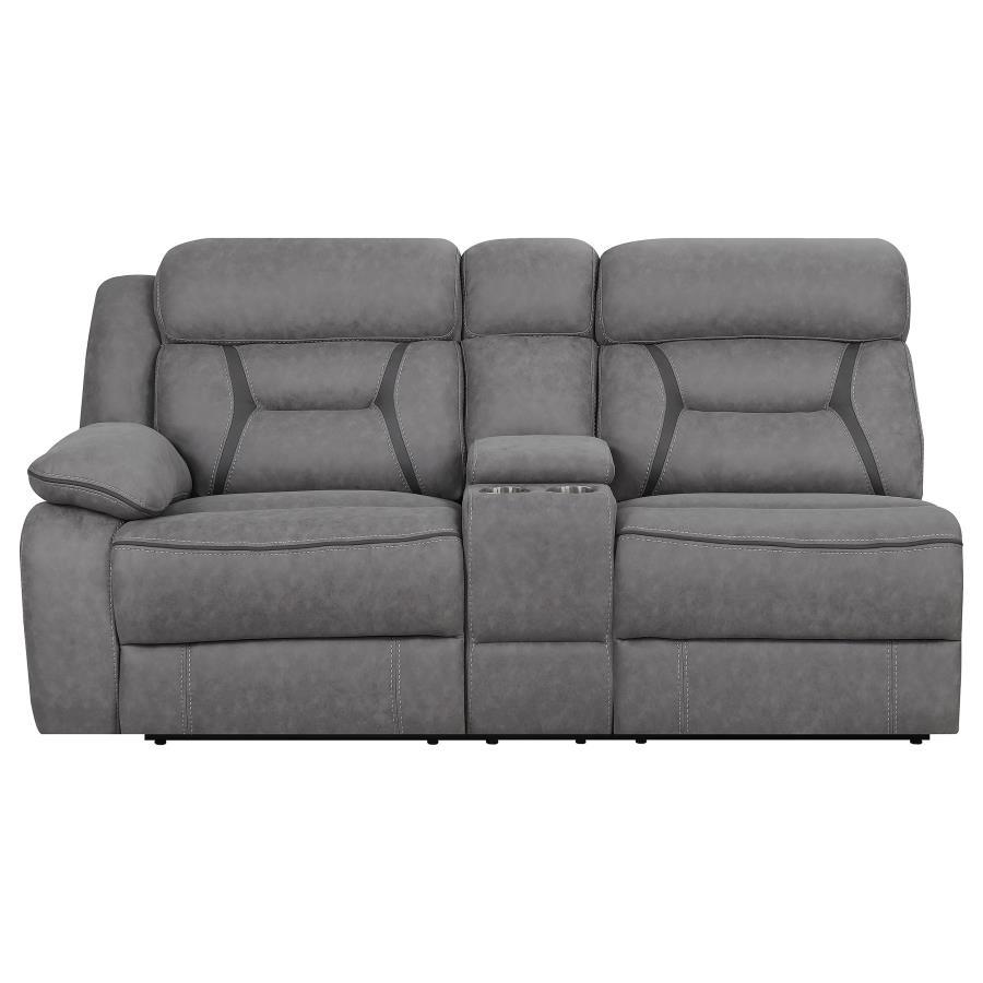 Higgins - Upholstered LAF Power Loveseat - Gray CoasterEssence