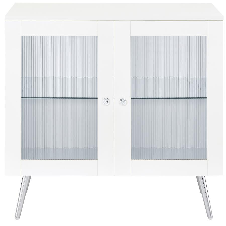 Nieta - 2 Door Engineered Wood Accent Cabinet - White High Gloss Coaster Fine Furniture