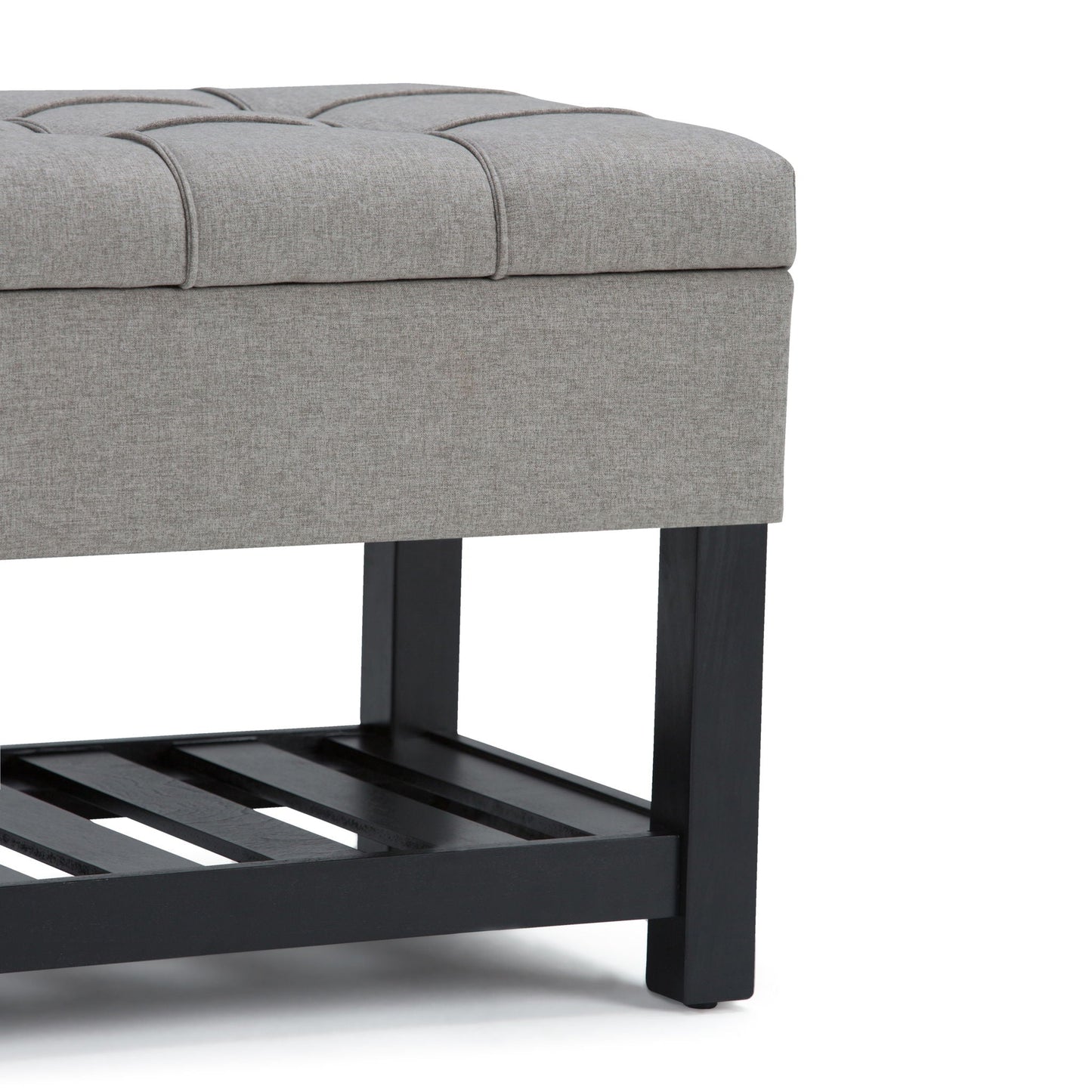 Saxon - Upholstered Transitional Storage Ottoman Bench Simpli-Home