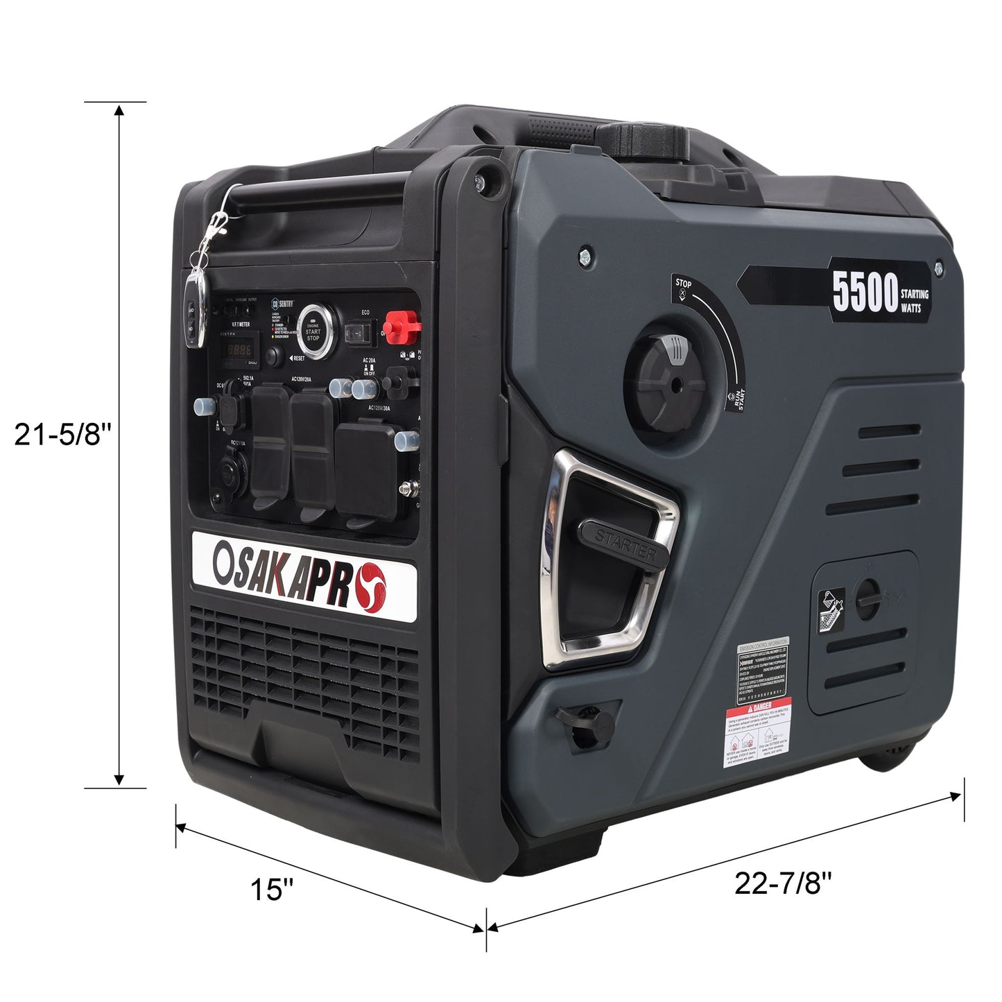 Super Quiet Inverter Generator 5.5Kw Portable Dual Fuel Electric & Remote Start Aluminium Daily Nest