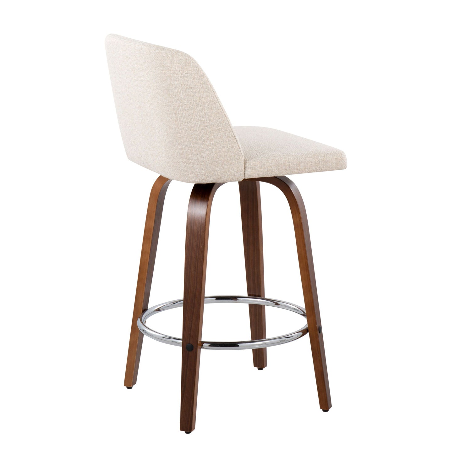 Toriano - Mid-Century Modern Fixed Height Counter Stool With Round Footrest (Set of 2) Lumi Source