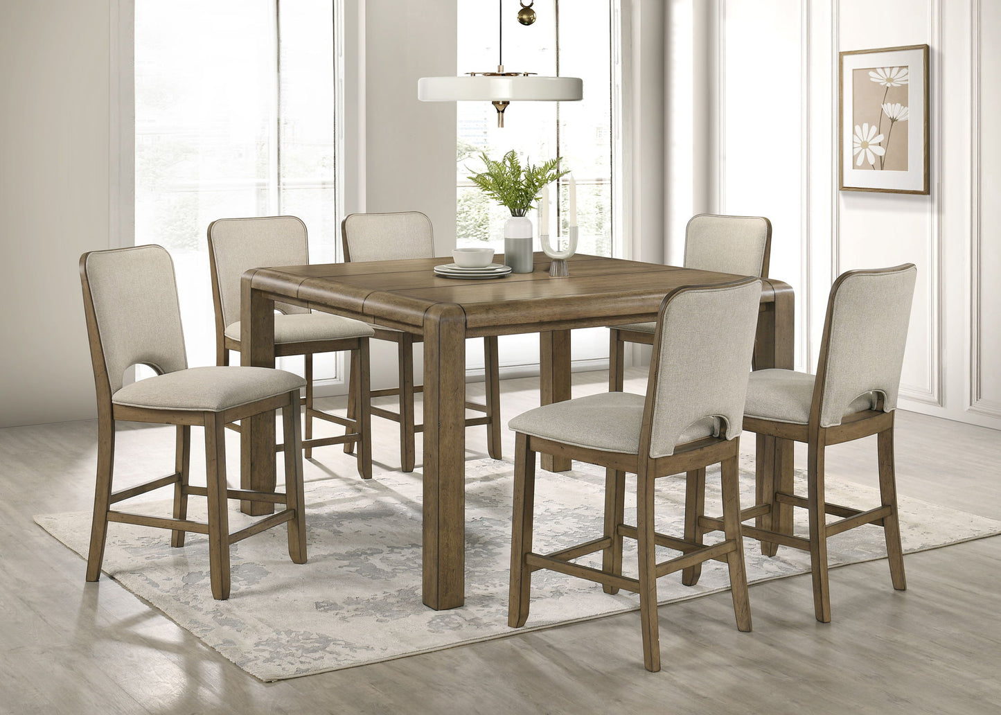 Cockrell - Counter Height Chair (Set of 2) - Light Brown / Beige Crown Mark