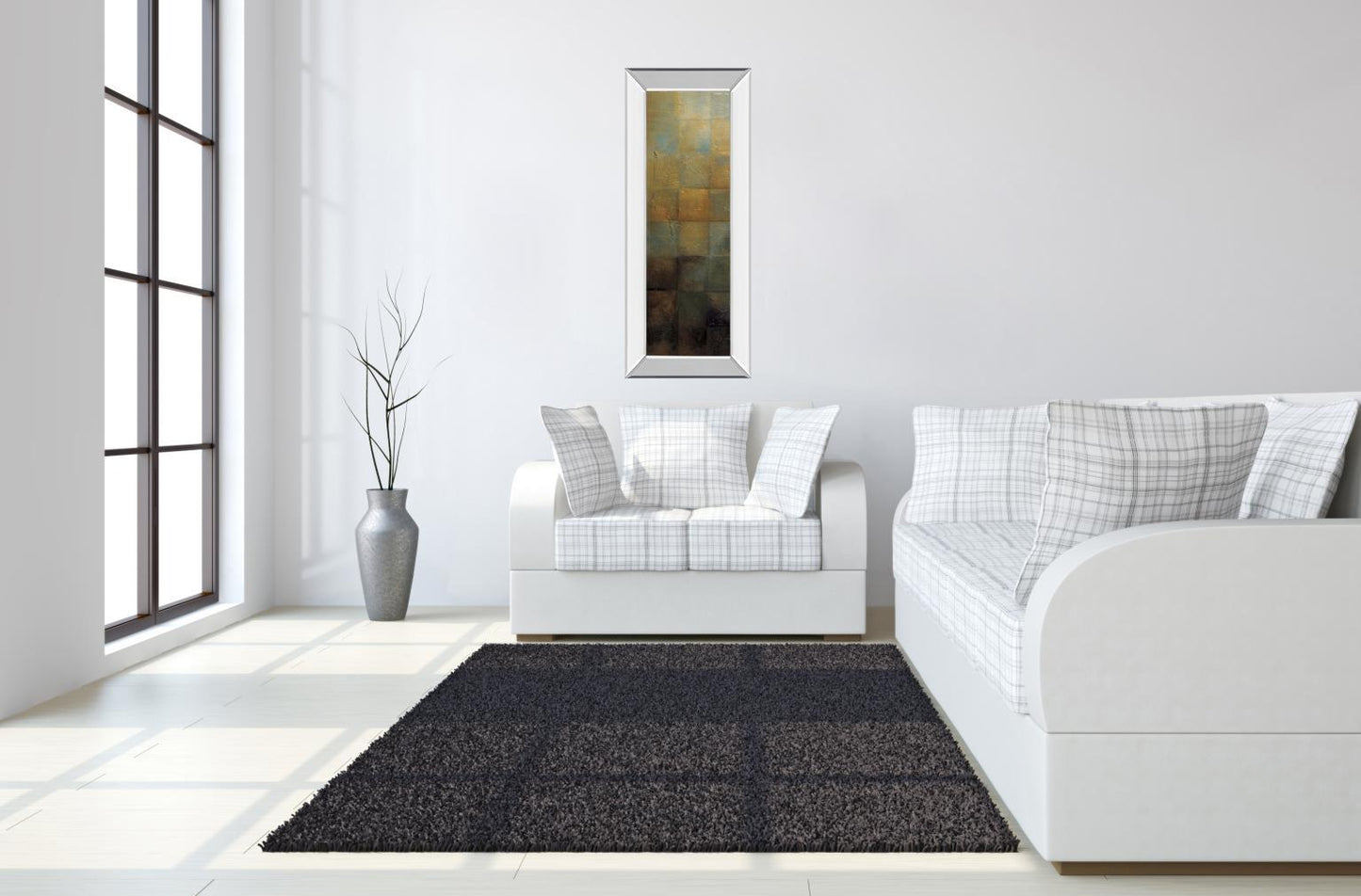 Modra I By Pasion - Mirror Framed Print Wall Art - Yellow - Snoozhouse