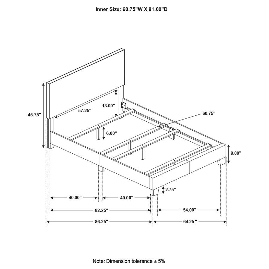 Dorian - Upholstered Panel Bed CoasterEveryday